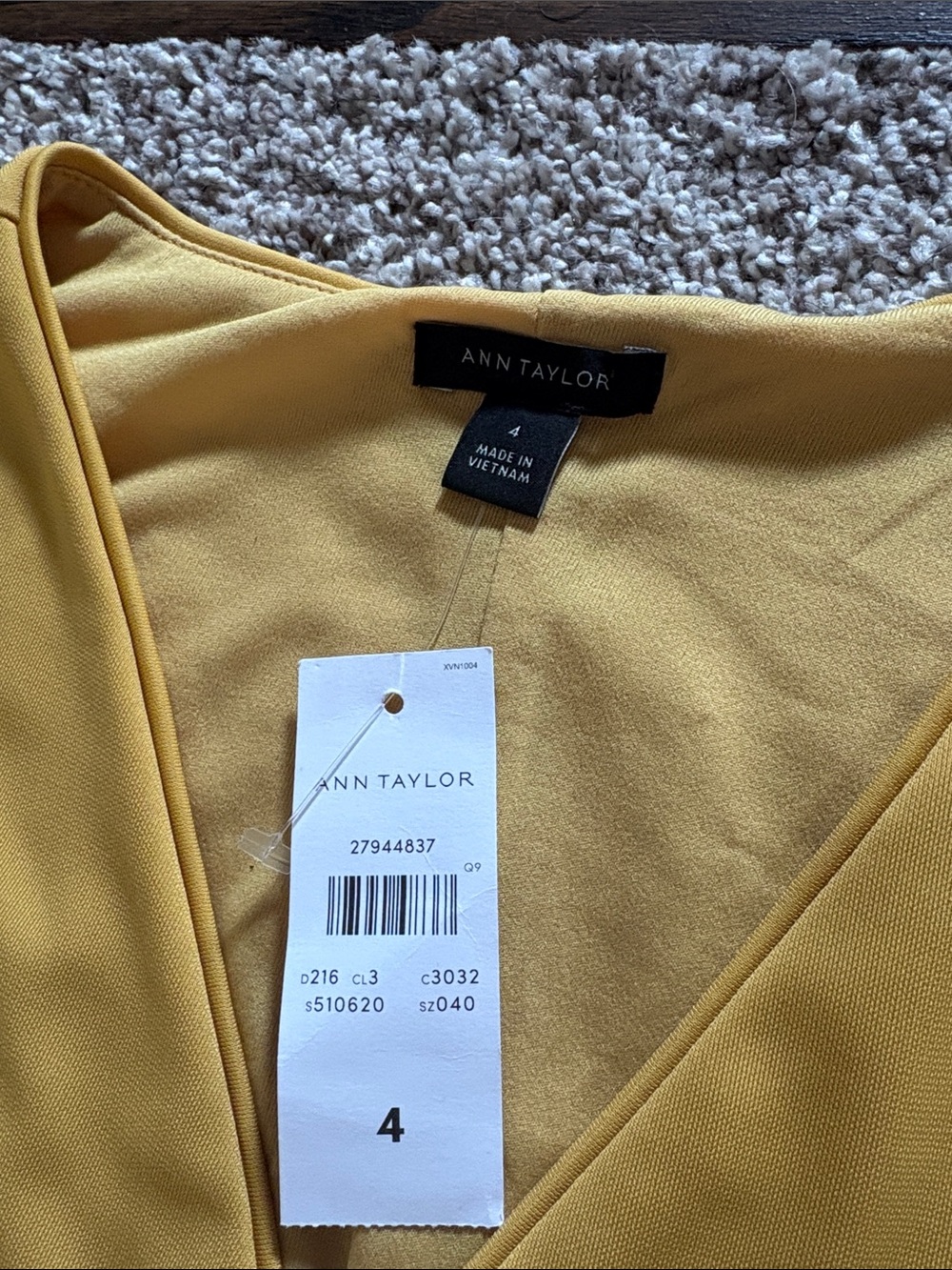 Ann Taylor Yellow Wrap Midi Dress with Side Tie - Picture 2 of 13
